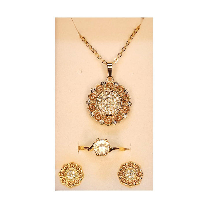 Necklace Earring & Ring Gift Set Jewelry Gold Plated - B202-33 - Pinoyhyper