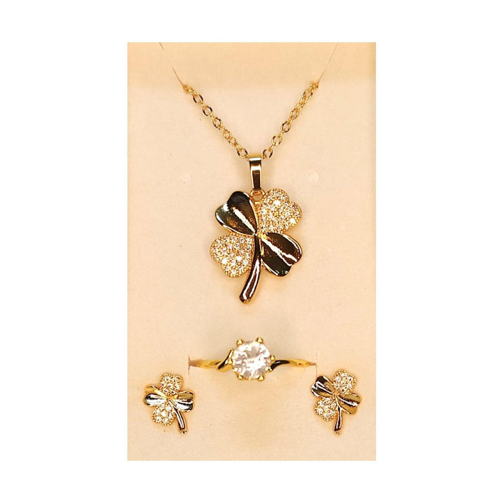Necklace Earring & Ring Gift Set Jewelry Gold Plated - B202-55 - Pinoyhyper