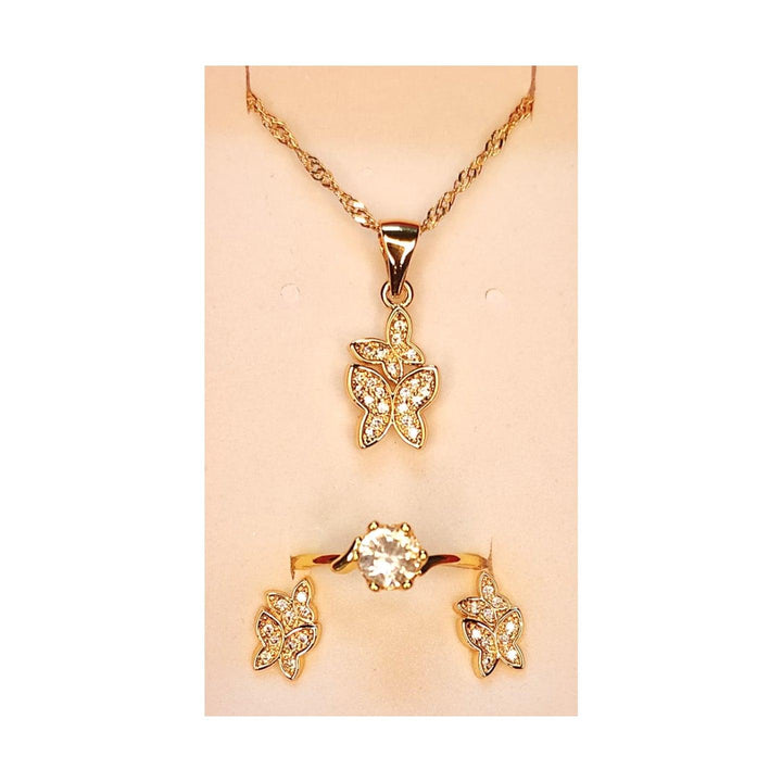 Necklace Earring & Ring Gift Set Jewelry Gold Plated - B202-66 - Pinoyhyper