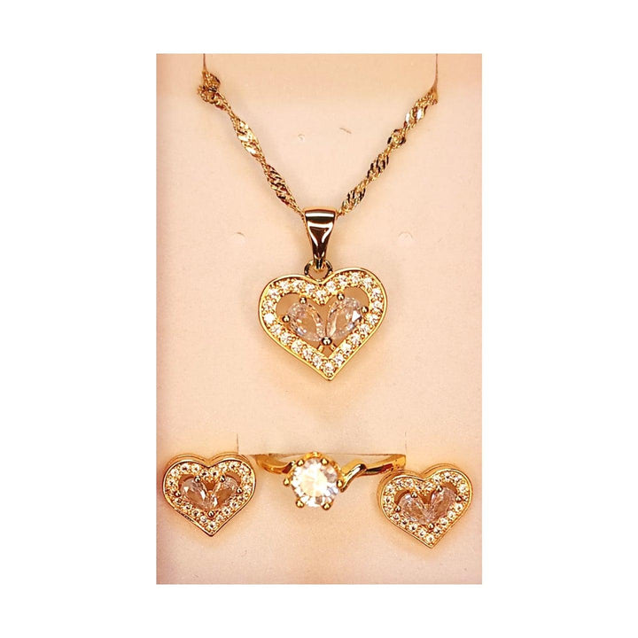 Necklace Earring & Ring Gift Set Jewelry Gold Plated - B202-77 - Pinoyhyper