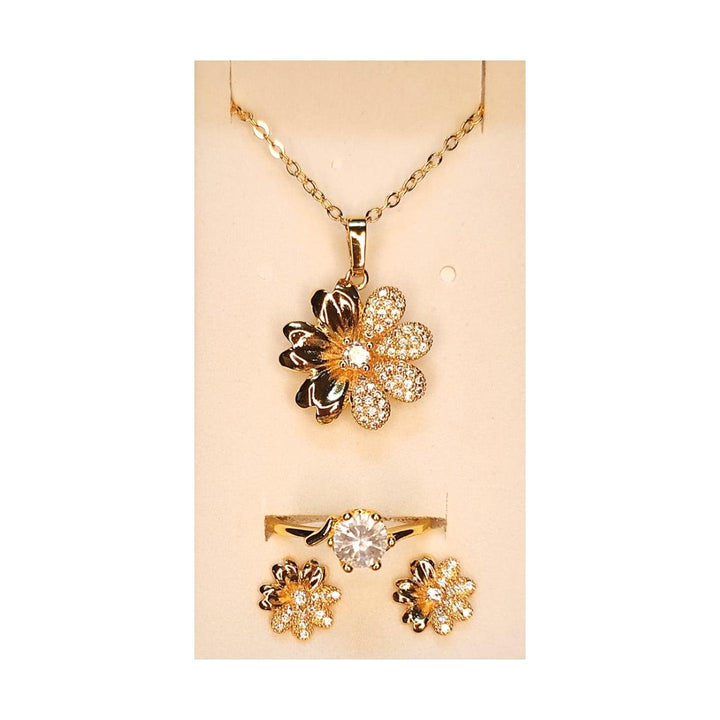 Necklace Earring & Ring Gift Set Jewelry Gold Plated - B202-88 - Pinoyhyper