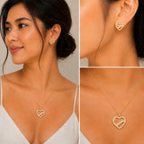 Crystal Sparkling Heart  Necklace & Earring Jewelry Set - FJ65