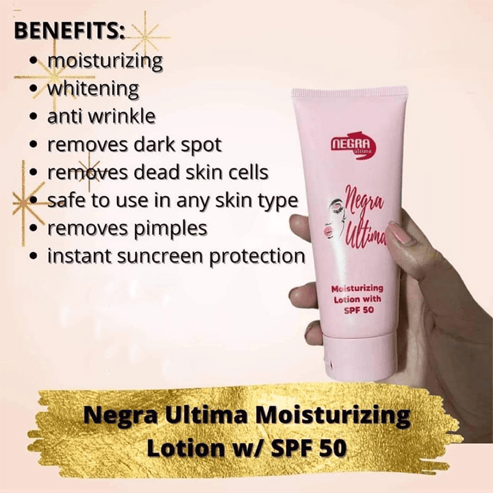 Negra Ultima Moisturizing Lotion With SPF50 - Pinoyhyper