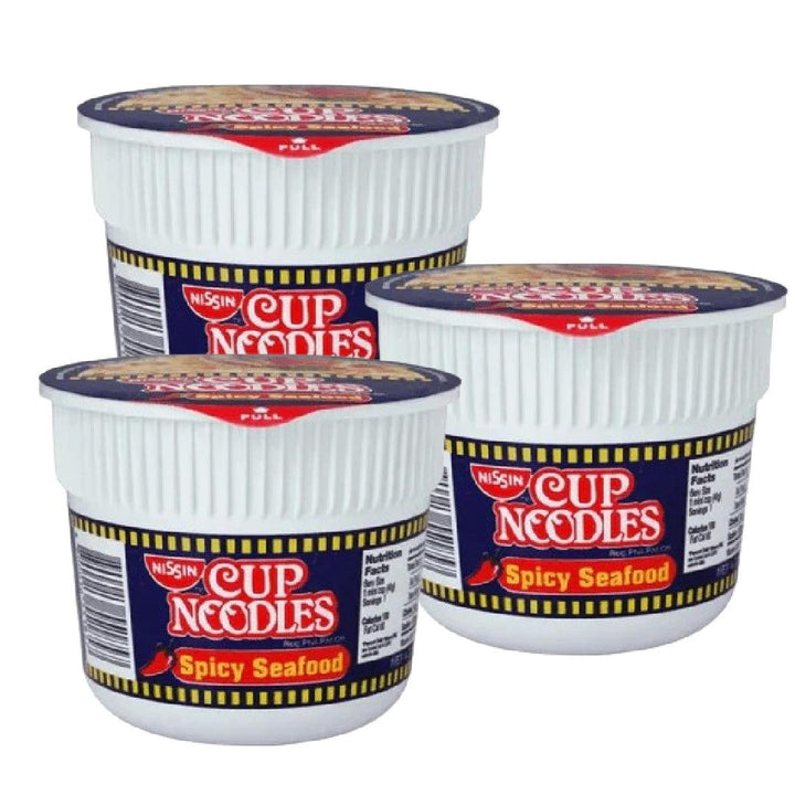 Nissin Cup Noodles Spicy Sea Food - 3 Pcs × 40g - Pinoyhyper