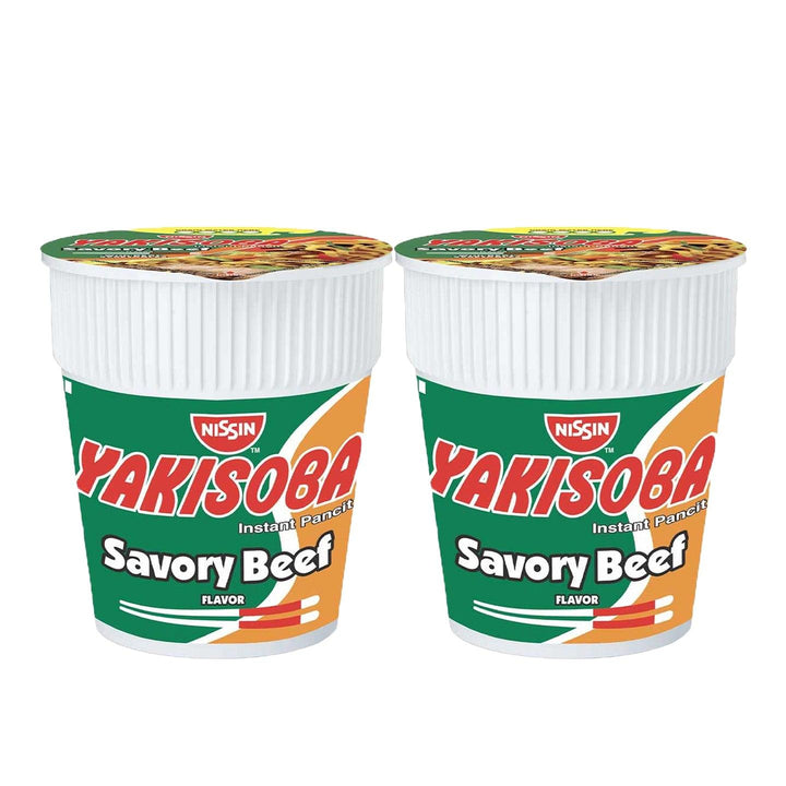 Nissin Yakisoba Cup Savoury Beef - 2 × 77gm (Offer) - Pinoyhyper