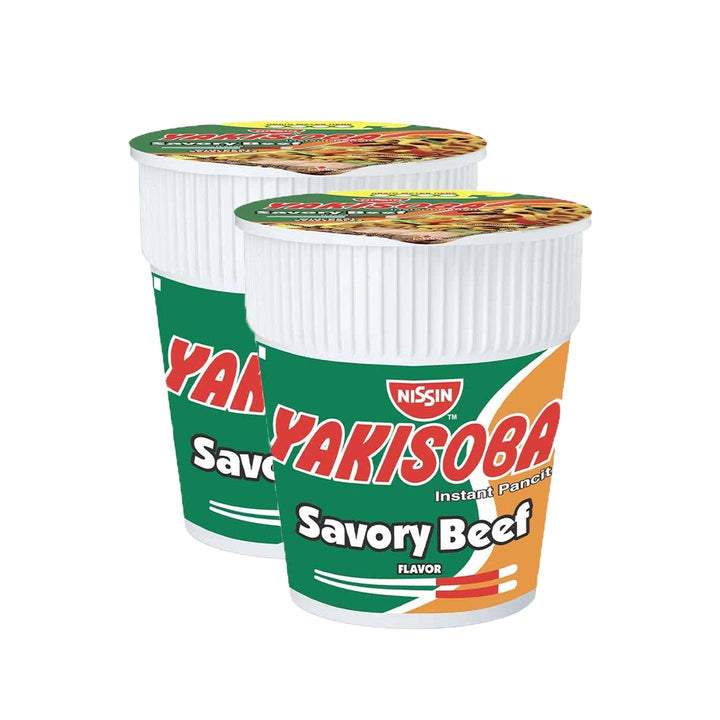 Nissin Yakisoba Cup Savoury Beef - 2 × 77gm (Offer) - Pinoyhyper