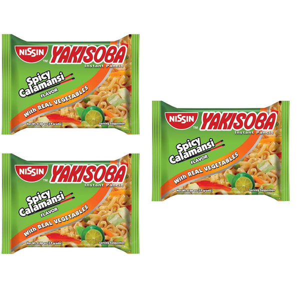 Nissin Yakisoba Spicy Calamansi Instant Pancit - 59g (2+1) Offer - Pinoyhyper