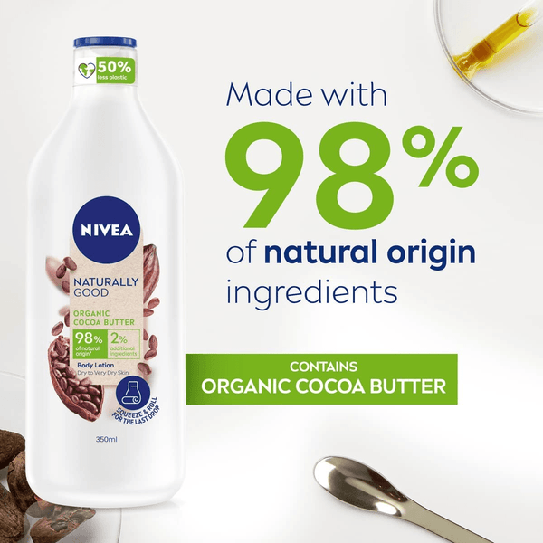 Nivea Body Lotion Naturally Good Organic Cocoa Butter - 350ml - Pinoyhyper