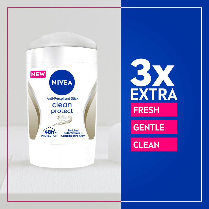 Nivea Clean Protect 3 In 1 Antiperspirant Stick – 50ml - Pinoyhyper