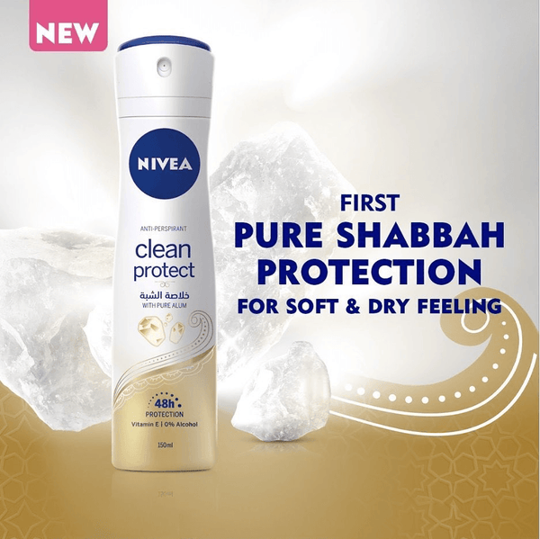 Nivea Clean Protect Antiperspirant 48H Deodorant Spray - 150ml - Pinoyhyper