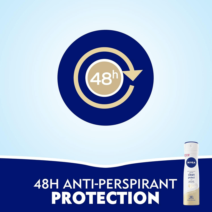 Nivea Clean Protect Antiperspirant 48H Deodorant Spray - 150ml - Pinoyhyper