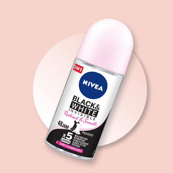 Nivea Roll On Black & White Invisible Radiant & Smooth - 50ml - Pinoyhyper