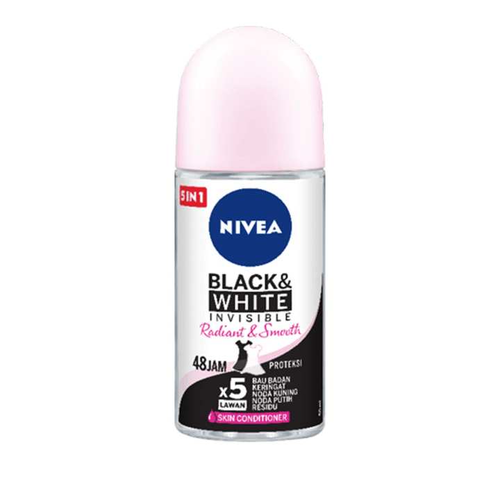 Nivea Roll On Black & White Invisible Radiant & Smooth - 50ml - Pinoyhyper