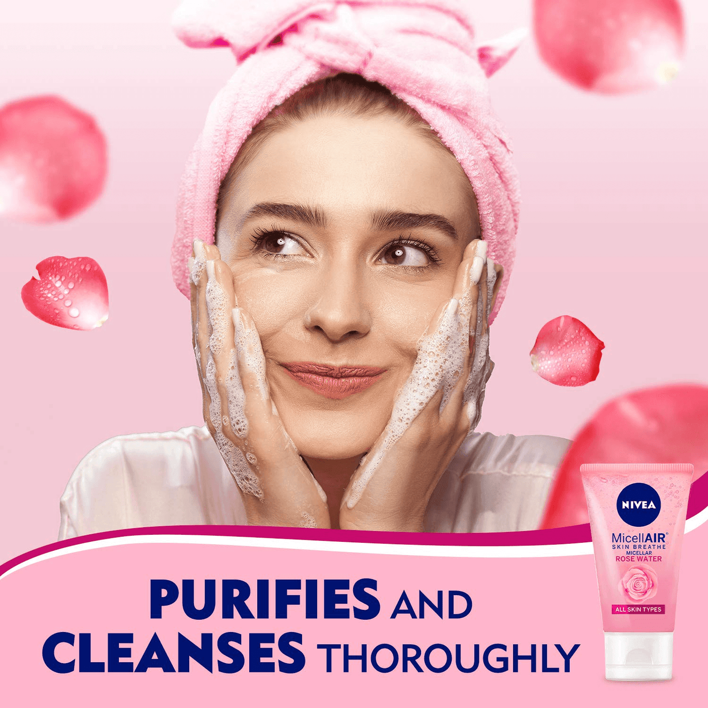 Nivea Rose Care Organic Rose Water Micellar Face Wash - 150ml - Pinoyhyper