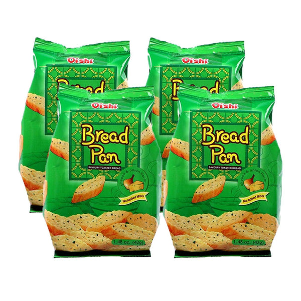 Oishi Bread Pan Toasted Bread Cheese & Onion Flavor - 4Pcs × 42g (Offer) - Pinoyhyper