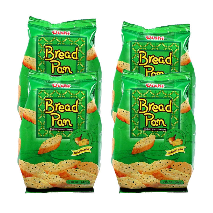 Oishi Bread Pan Toasted Bread Cheese & Onion Flavor - 4Pcs × 42g (Offer) - Pinoyhyper