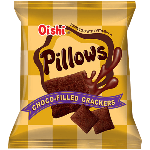 Oishi Pillows Choco-Filled Crackers - 38g - Pinoyhyper