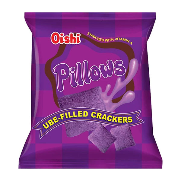 Oishi Pillows UBE-Filled Crackers - 38g - Pinoyhyper