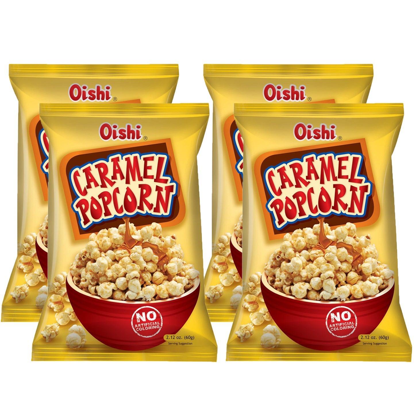 Oishi Pop Corn Caramel - 60g × 4 Pcs (Offer) - Pinoyhyper