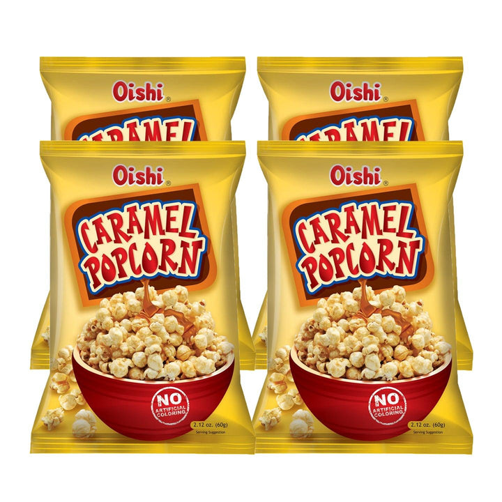 Oishi Pop Corn Caramel - 60g × 4 Pcs (Offer) - Pinoyhyper