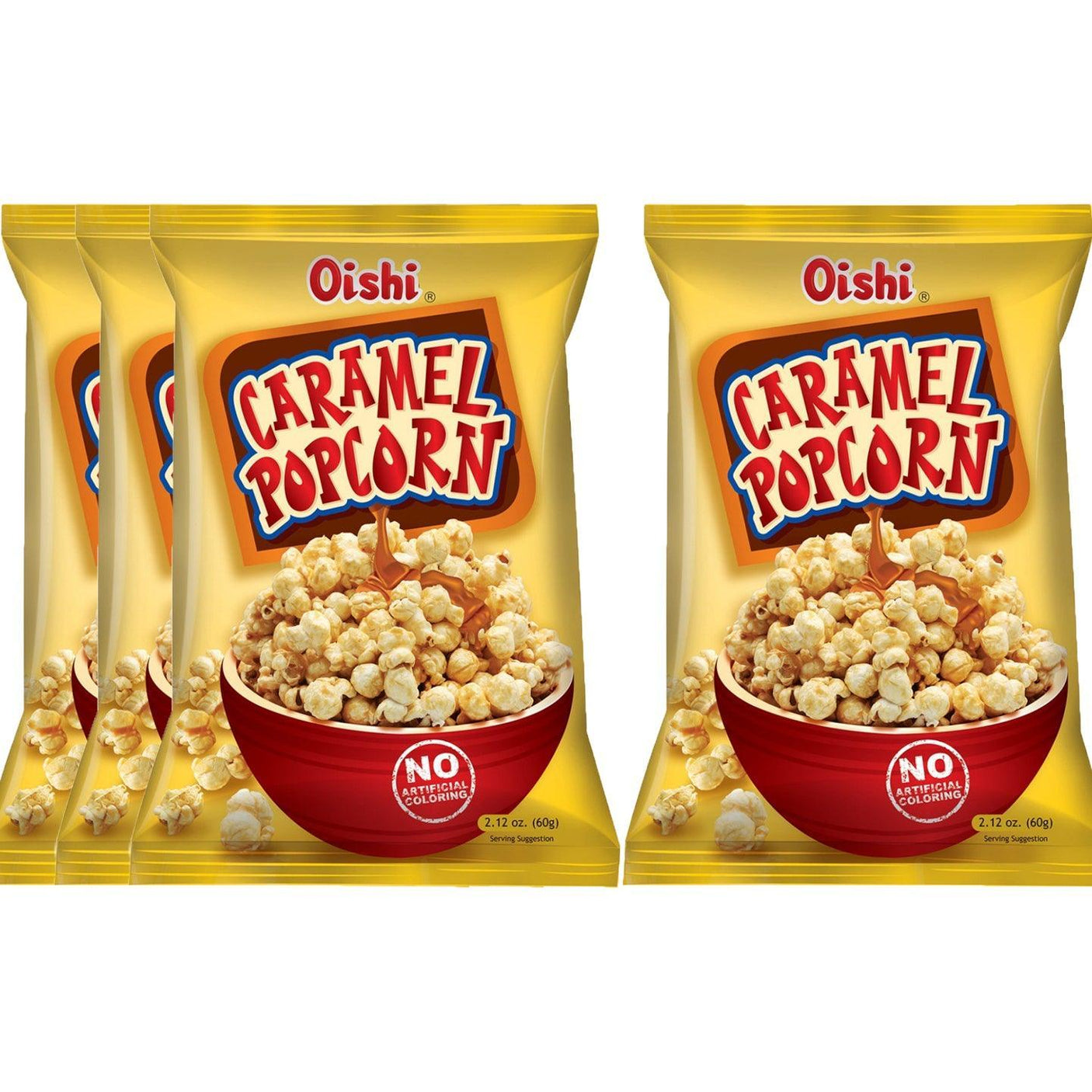 Oishi Pop Corn Caramel - 60g × 4 Pcs (Offer) - Pinoyhyper