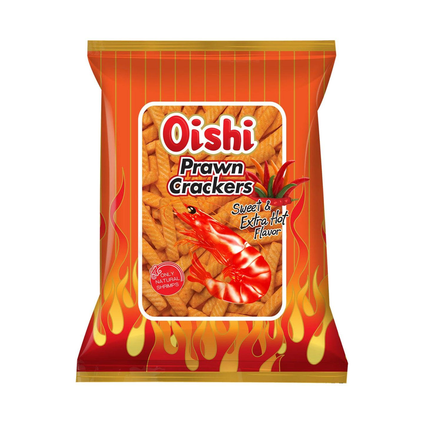 Oishi Prawn Crackers Sweet & Extra Hot Flavor - 90g – Pinoyhyper