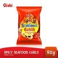 Oishi Spicy Seafood Curls Shrimp Flavored Snack - 90g - Pinoyhyper