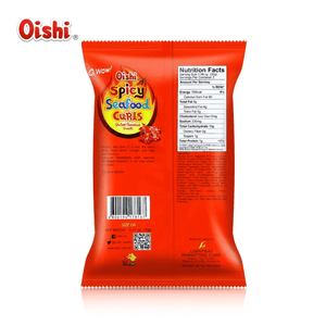 Oishi Spicy Seafood Curls Shrimp Flavored Snack - 90g - Pinoyhyper