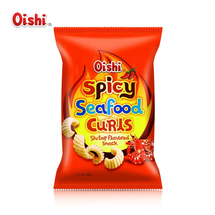 Oishi Spicy Seafood Curls Shrimp Flavored Snack - 90g – Pinoyhyper