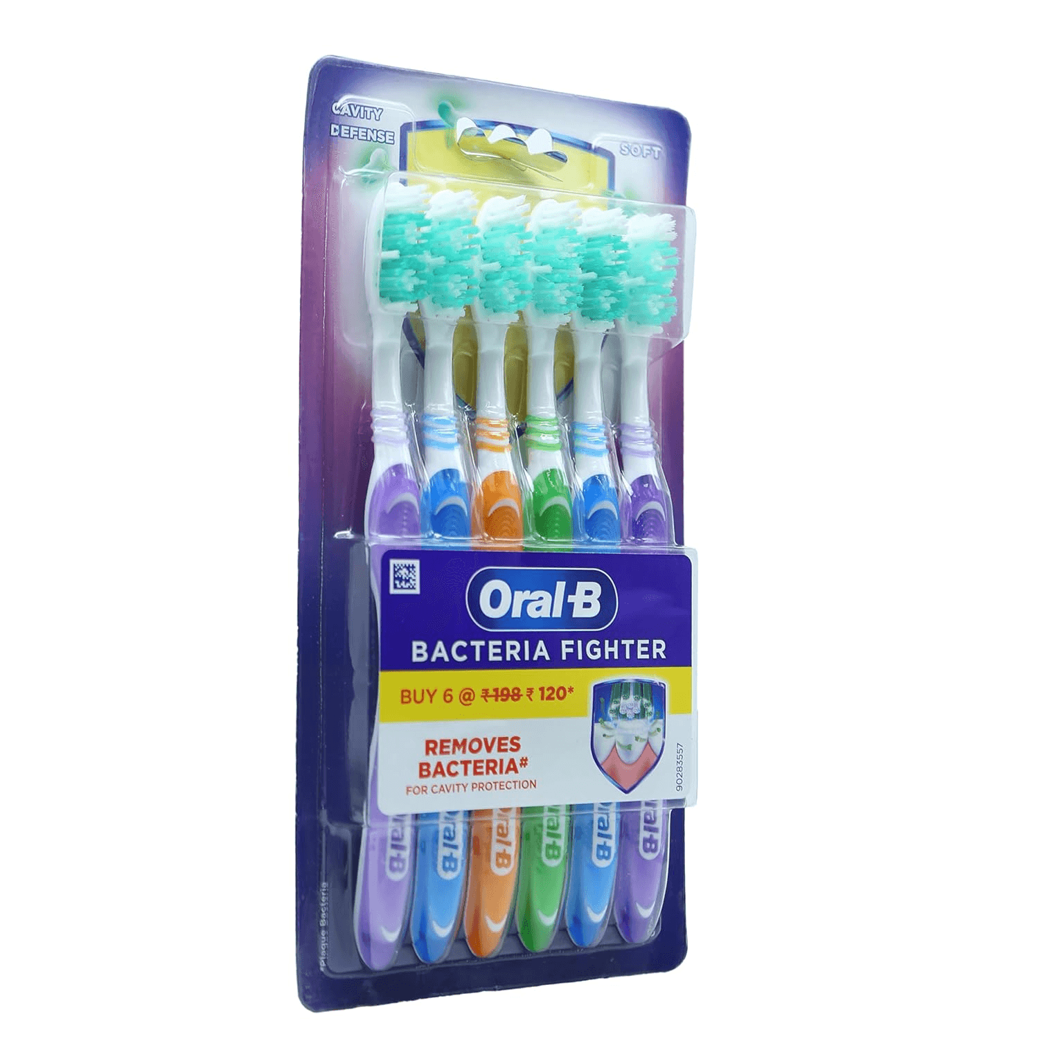 Oral-B Bacteria Fighter Cavity Defense Soft Assorted Toothbrush (Pack ...