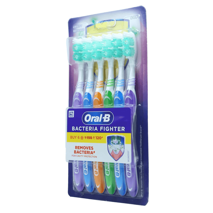 Oral-B Bacteria Fighter Cavity Defense Soft Assorted Toothbrush (Pack of 6) - Pinoyhyper