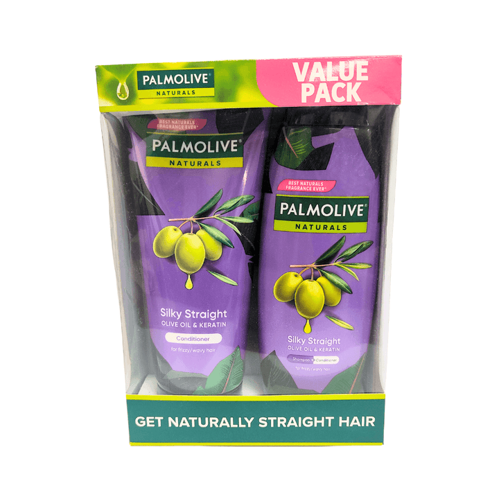 Palmolive Naturals Silky Straight Shampoo + Conditioner - 180ml x 2Pcs (Offer) - Pinoyhyper