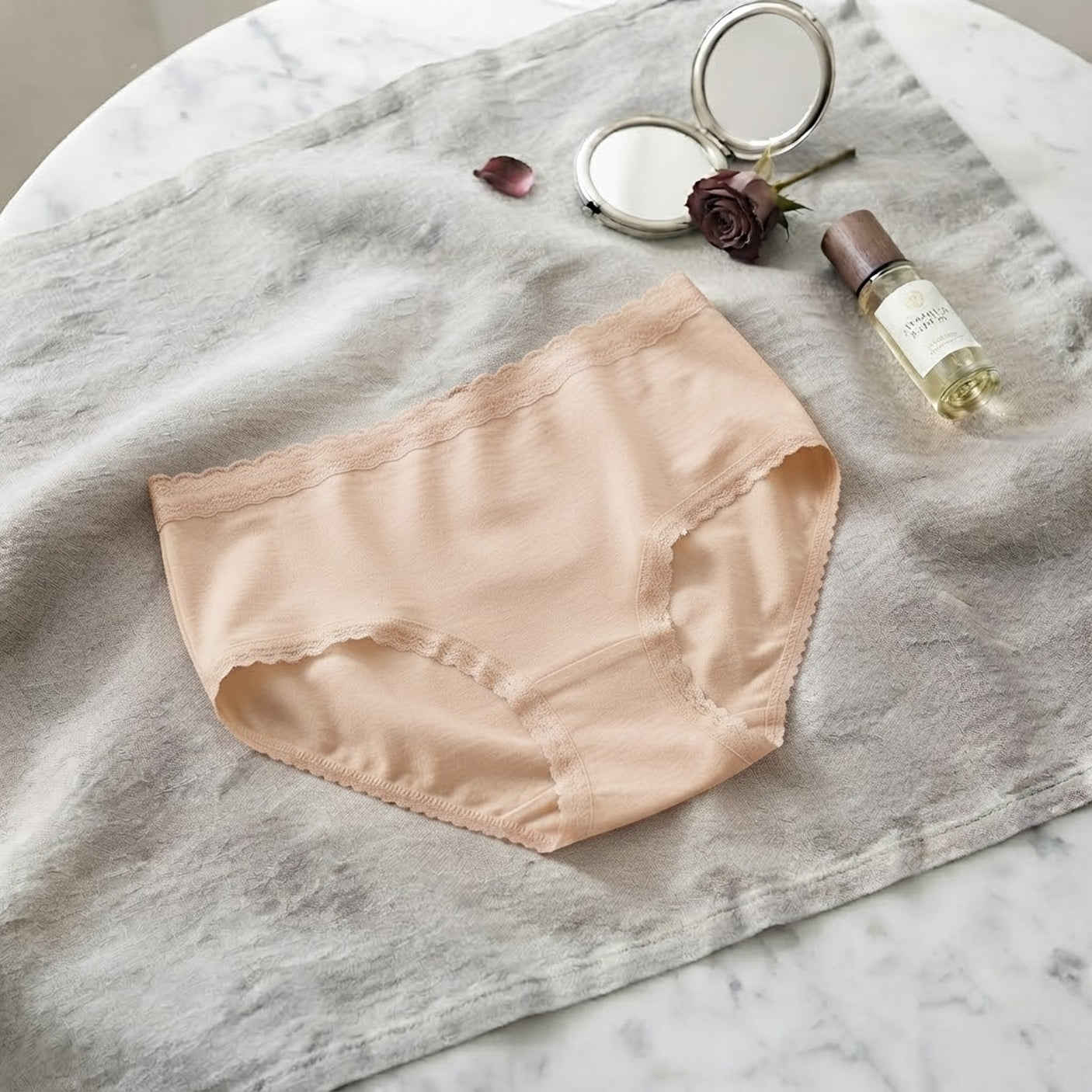 Women's Mid-Waist Ribbed Cotton Hipster Panties