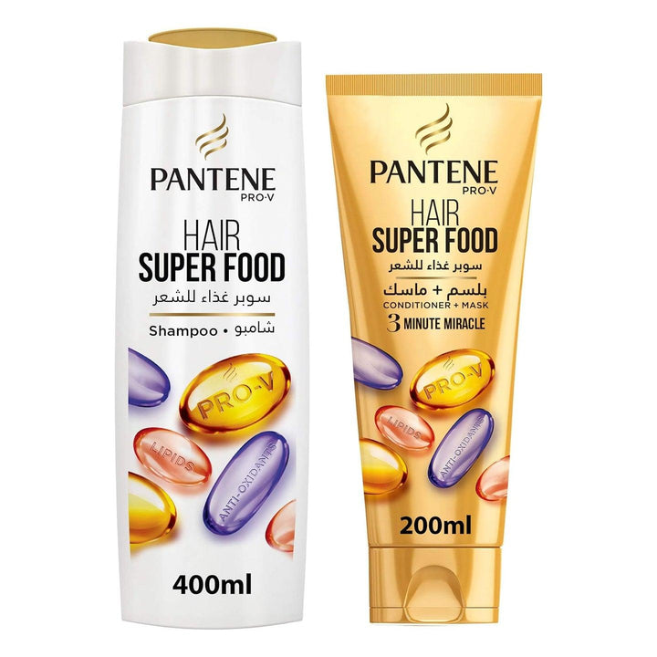 Pantene Pro-V Hair Superfood Shampoo + Conditioner - 400ml + 200ml - Pinoyhyper