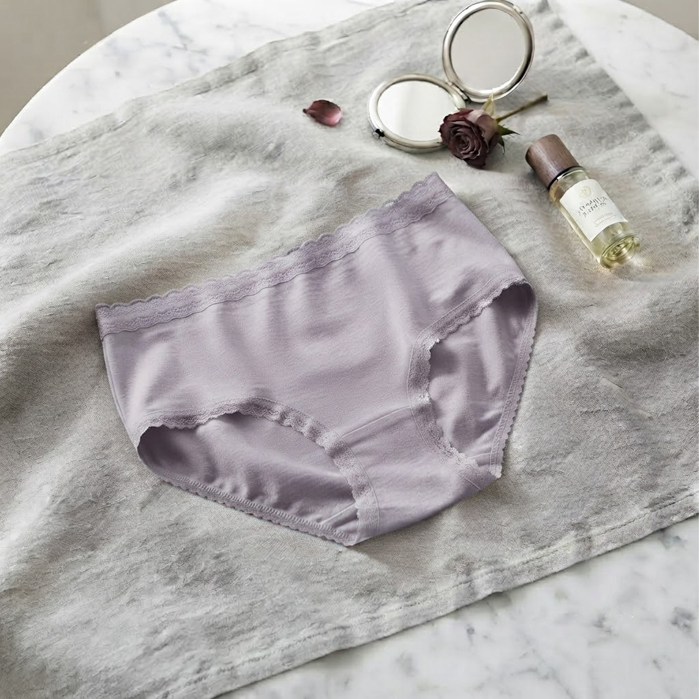 Women's Mid-Waist Ribbed Cotton Hipster Panties
