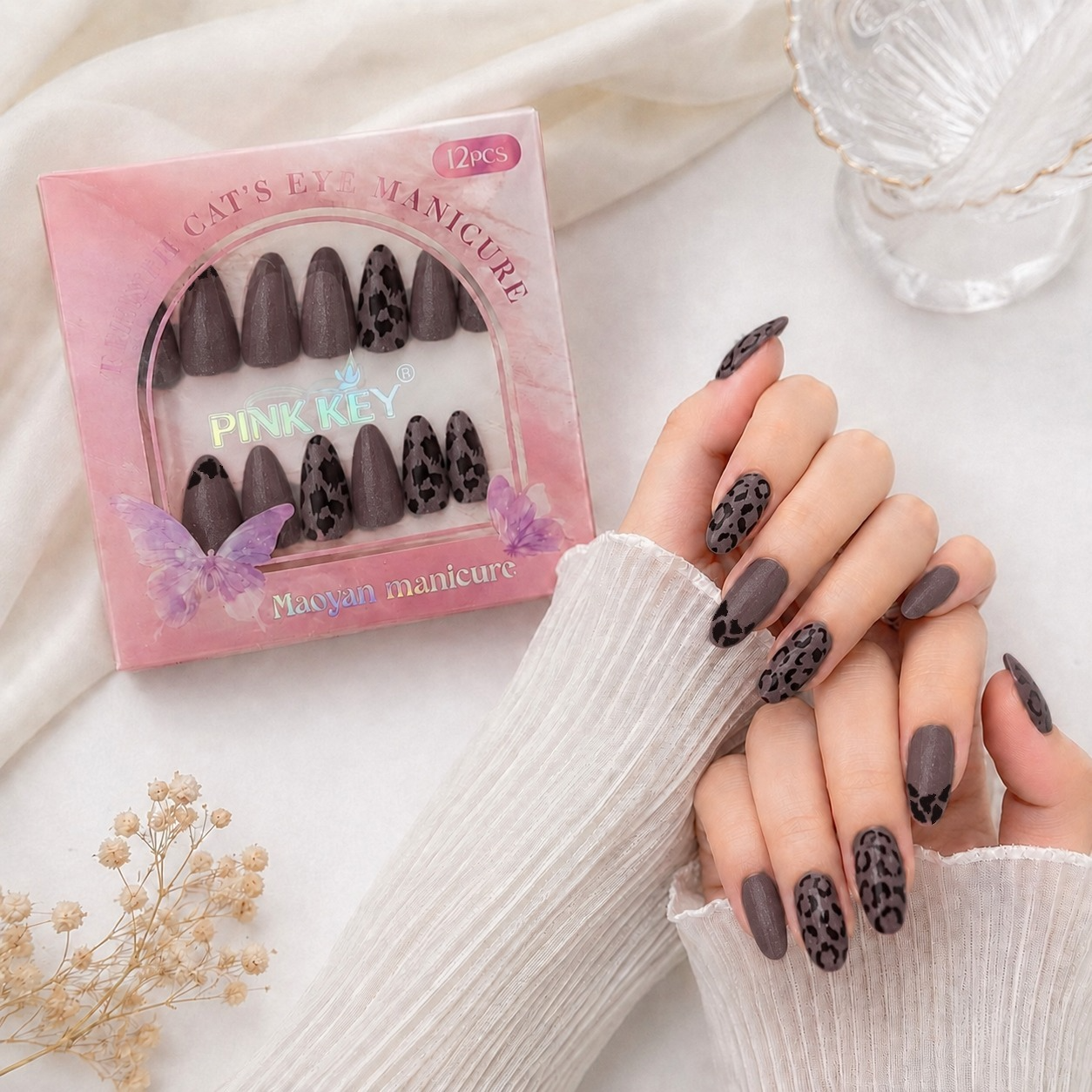 Pink Key High-End Wearable Nail Art #04 - PK2419-1 (12 Pcs)