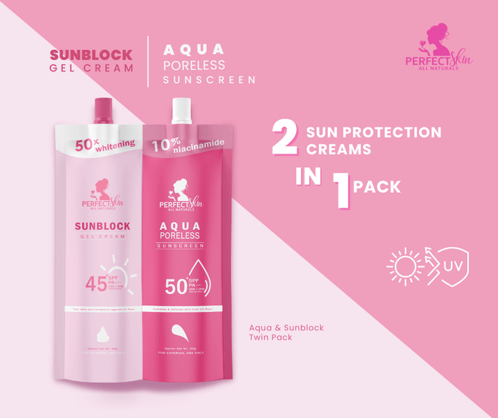 PerfectSkin Aqua Poreless & Sunblock Gel Cream Twin Pack - Pinoyhyper