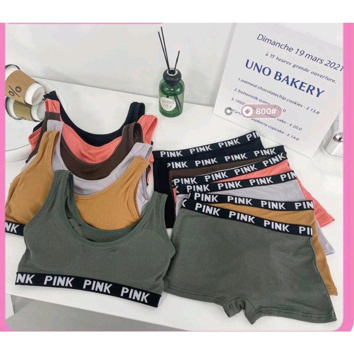 Pink Sports Bra and Panty Set Free Size - P5748 - Pinoyhyper