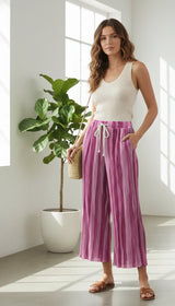 Women's Breezy Striped Wide-Leg Pants #4240