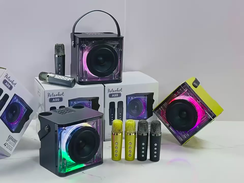 مكبر صوت كاريوكي محمول من هوتو مع ميكروفونين - A99 Pro