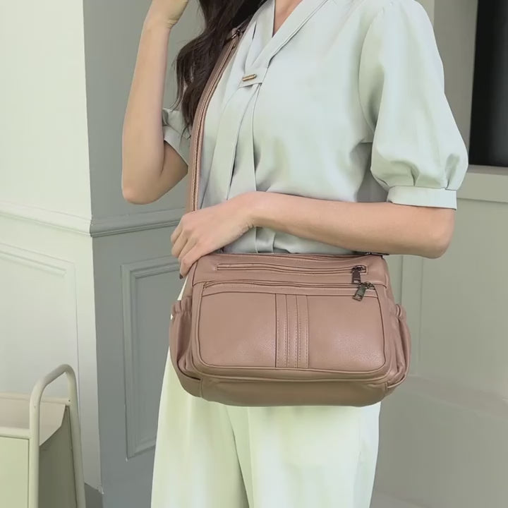 Vintage Lightweight Crossbody Bag - 8601-1