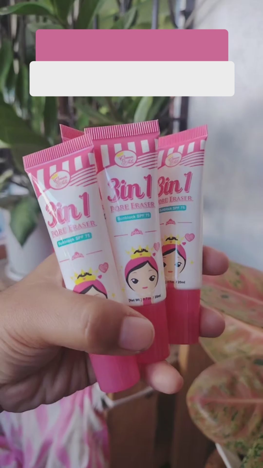 Queen White 3 in 1 Pore Eraser Sunblock Gel SPF75 - 20ml