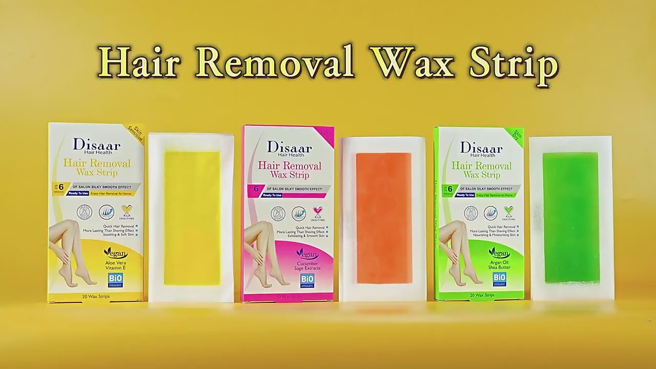 Disaar Hair Removal Wax Strips For Sensitive Skin - 20 Wax Strips
