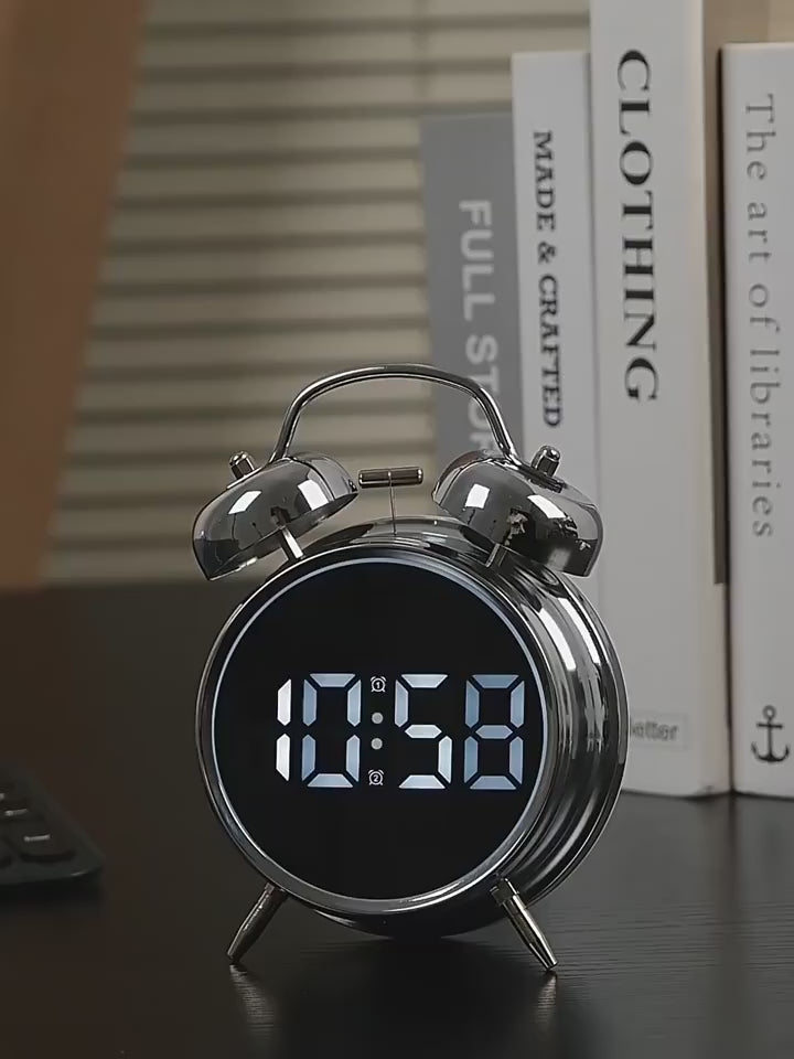 ساعة المنبه ذات الجرس المزدوج HL-8896-1 بشاشة عرض LED من HL-8896-1