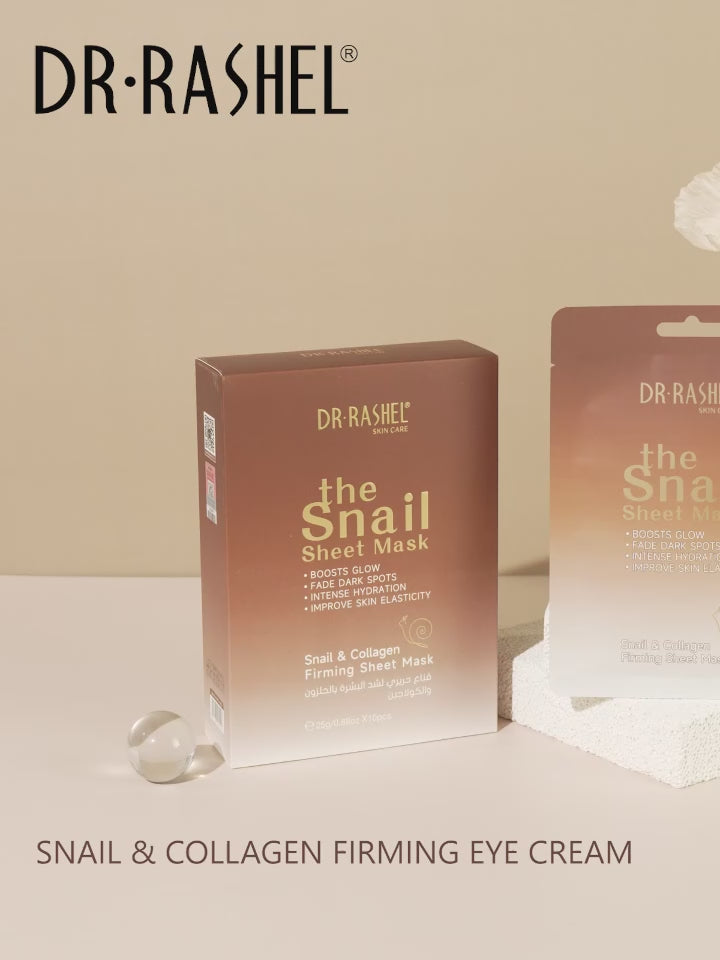 Dr.Rashel Snail & Collagen Firming Sheet Mask - 10 Pcs × 25g