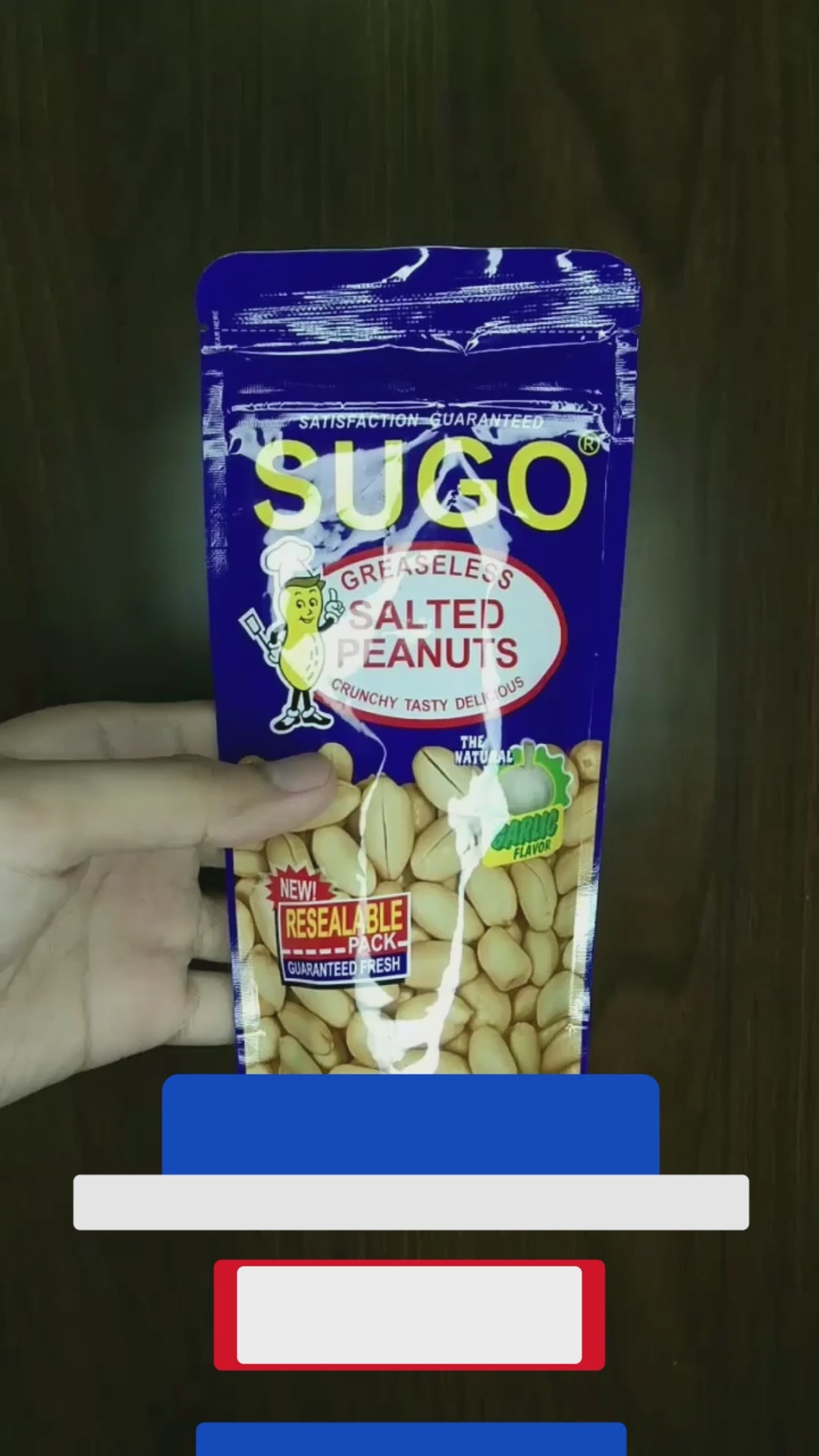 Sugo Greaseless Salted Peanuts Garlic Flavor - 100g (2+1) Offer