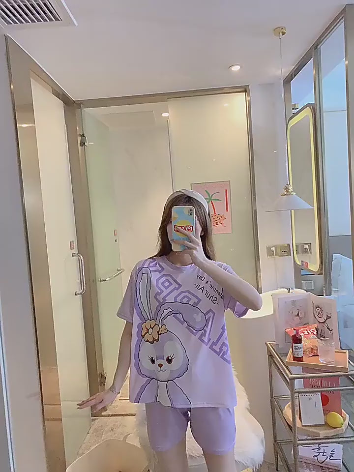 Women's Korean Fashion Autumn Pajamas 3 Pcs Set - 9036#