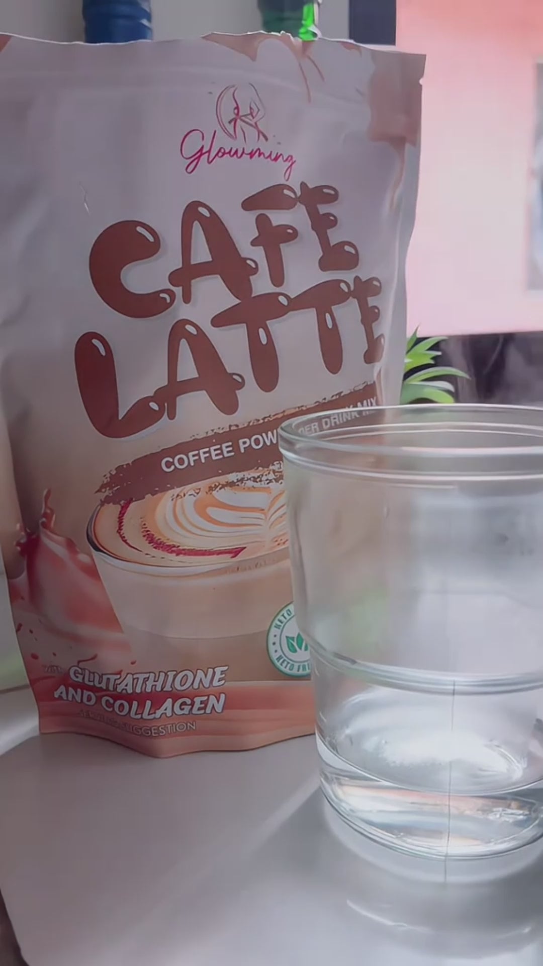 Glowming Cafe Latte Coffee Powder Drink Mix - 10 Sachets x 20g