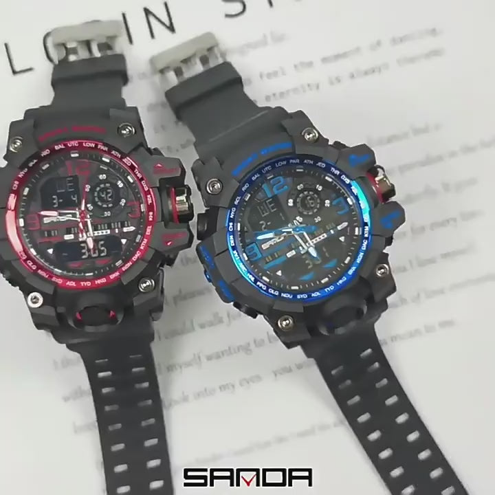 SANDA Unisex Analog-Digital Sports LED Watch - #3353