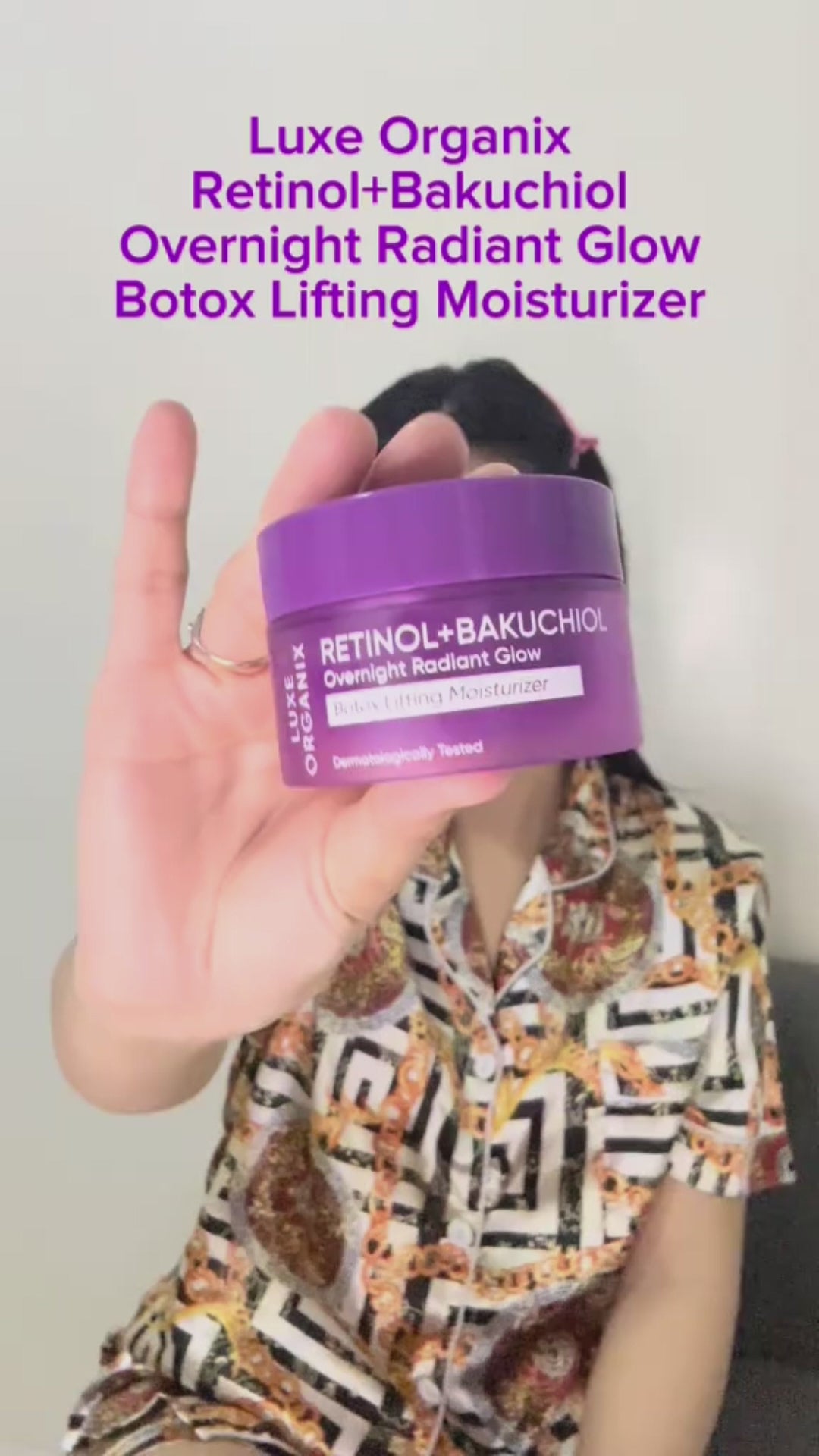 Luxe Organix Retinol + Bakuchiol Overnight Radiant Glow Botox Lifting Moisturizer 50g